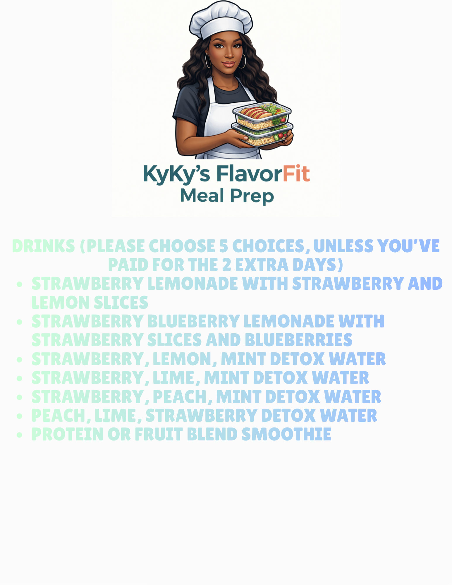 FlavorFit Meal Prep Menu (06/22/26-07/03/2026) Elixiré Hair Company, LLC