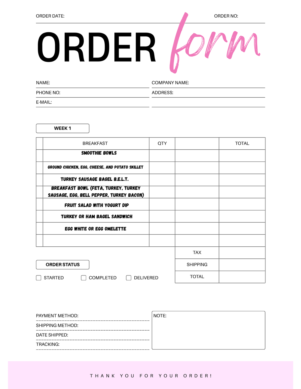 FlavorFit Meal Prep Menu (06/22/26-07/03/2026) Elixiré Hair Company, LLC