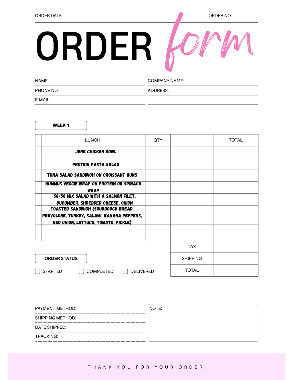 FlavorFit Meal Prep Menu (06/22/26-07/03/2026) Elixiré Hair Company, LLC