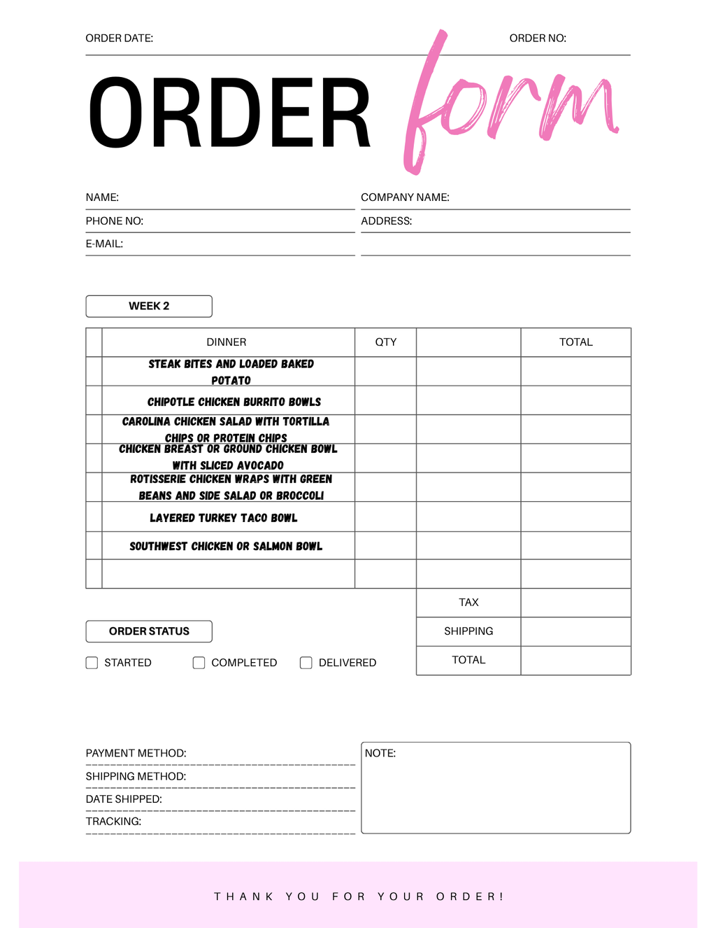 FlavorFit Meal Prep Menu (06/22/26-07/03/2026) Elixiré Hair Company, LLC