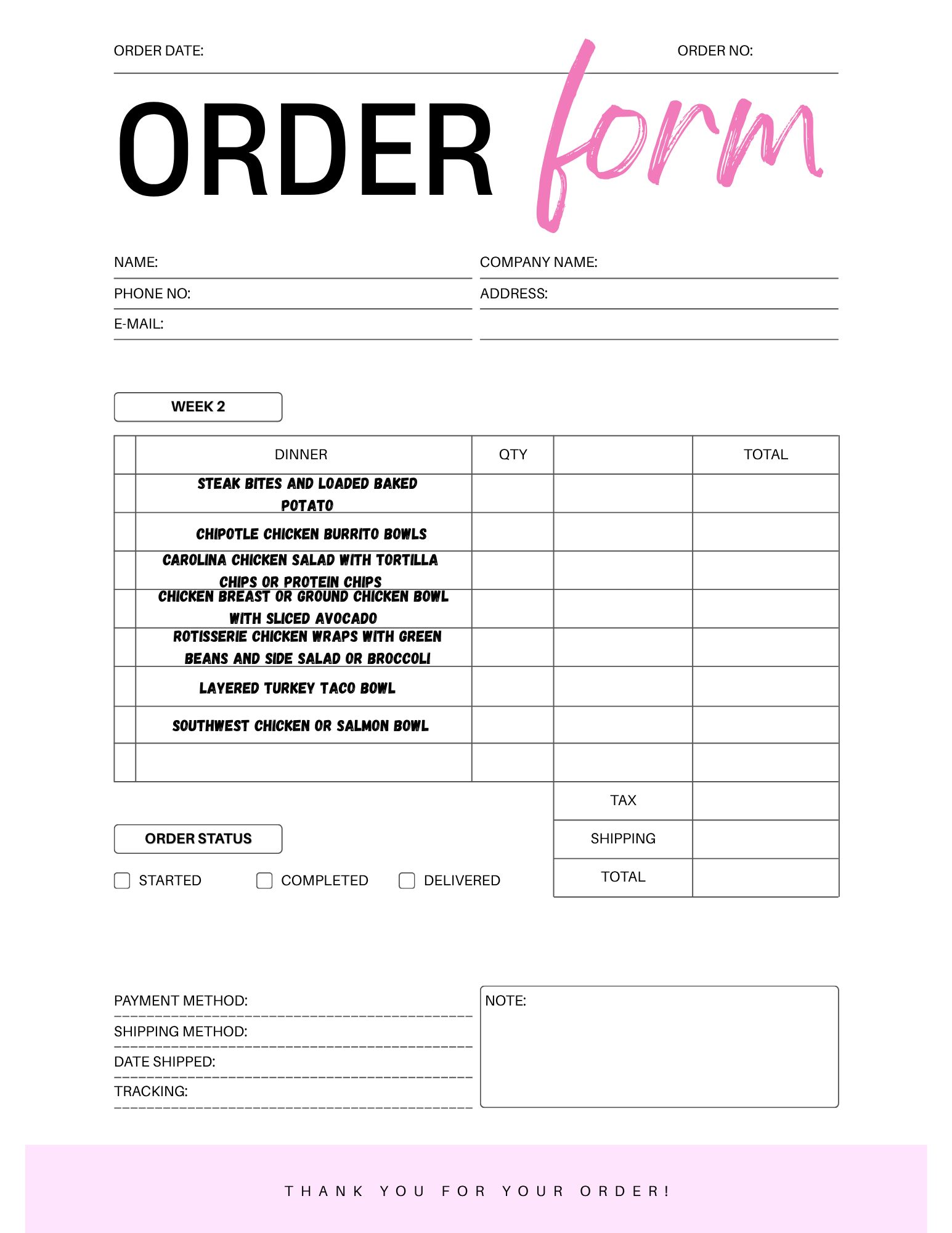 FlavorFit Meal Prep Menu (06/22/26-07/03/2026) Elixiré Hair Company, LLC
