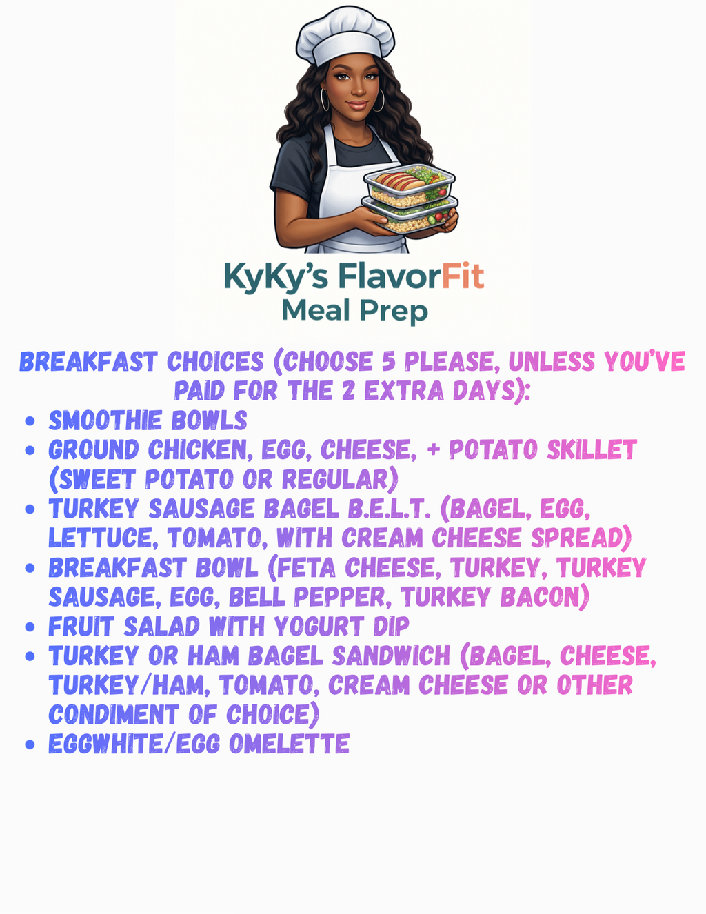 FlavorFit Meal Prep Menu (06/22/26-07/03/2026) Elixiré Hair Company, LLC