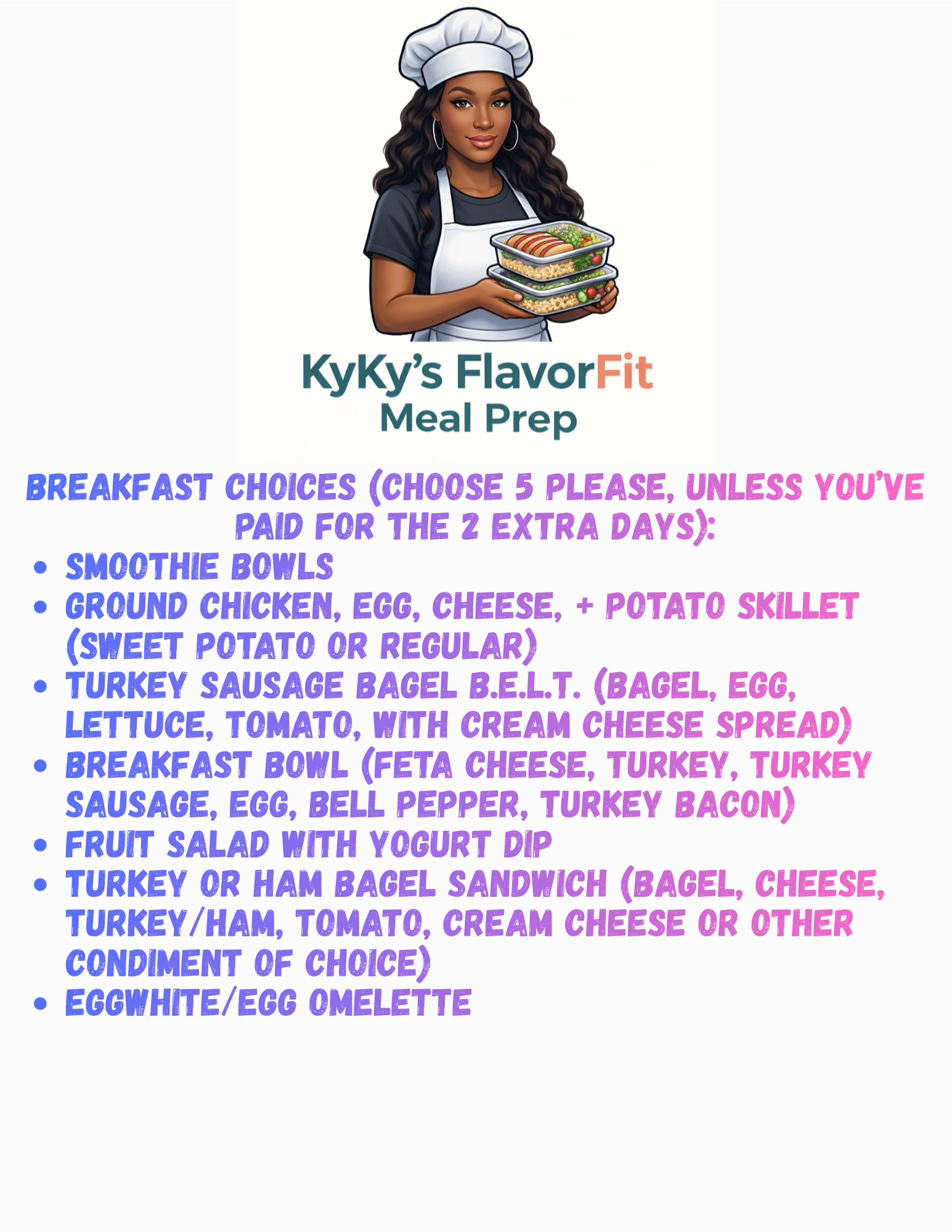 FlavorFit Meal Prep Menu (06/22/26-07/03/2026) Elixiré Hair Company, LLC